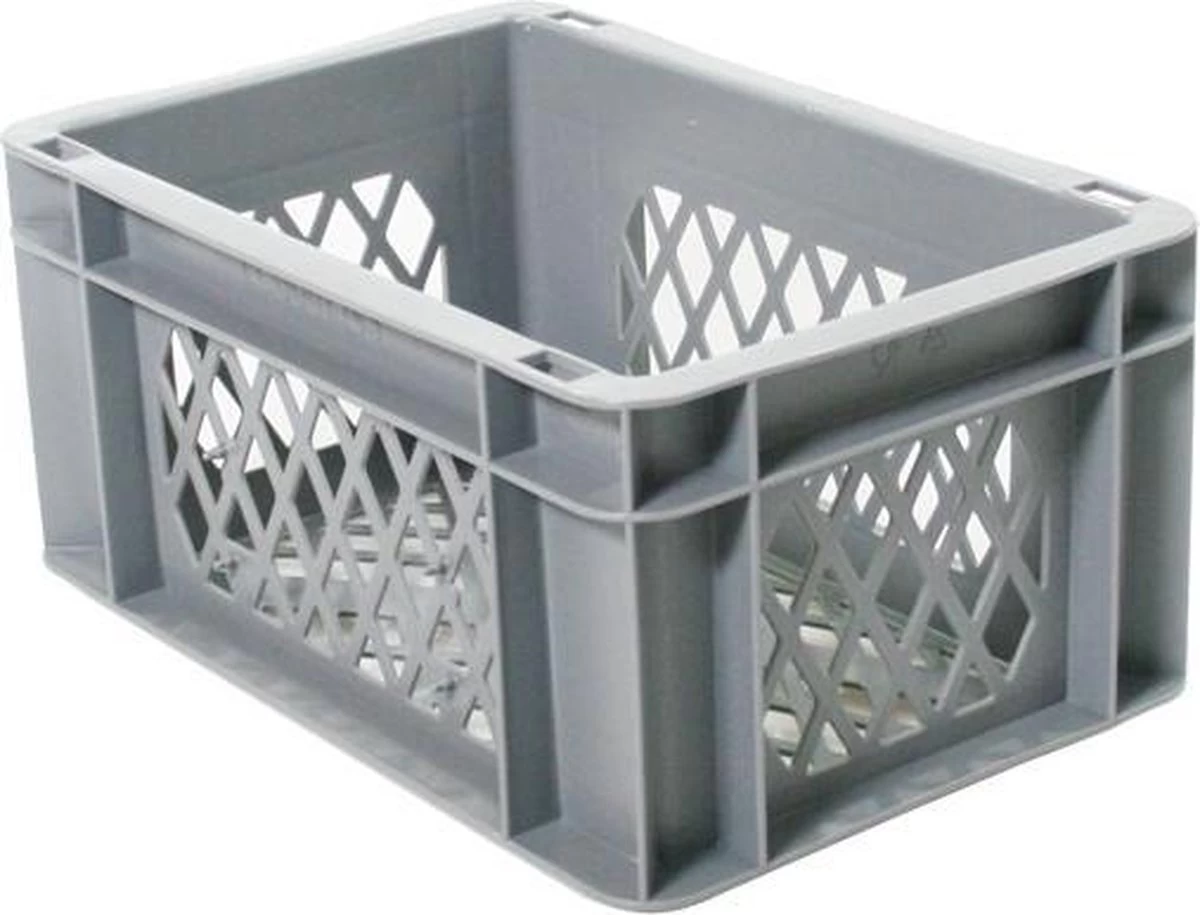 Merkloos Transport Bagage Krat Mini (grijs) - Fietsmand 2 Merkloos Transport Bagage Krat Mini (grijs) - Fietsmand - Afbeelding 2