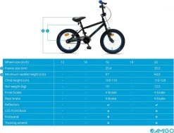 Amigo Fly - BMX Fiets 20 Inch - Fietscross Voor Jongens En Meisjes - Zwart/Blauw -Fiets Serie Winkel 1200x916 8