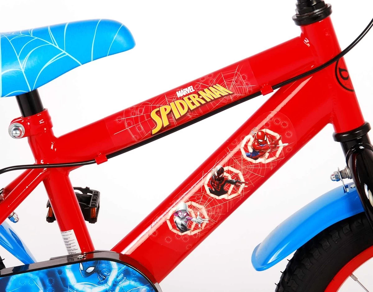 Spider-Man Kinderfiets - Jongens - 14 Inch - Rood/Blauw - Twee Handremmen 6 Spider-Man Kinderfiets - Jongens - 14 Inch - Rood/Blauw - Twee Handremmen - Afbeelding 6