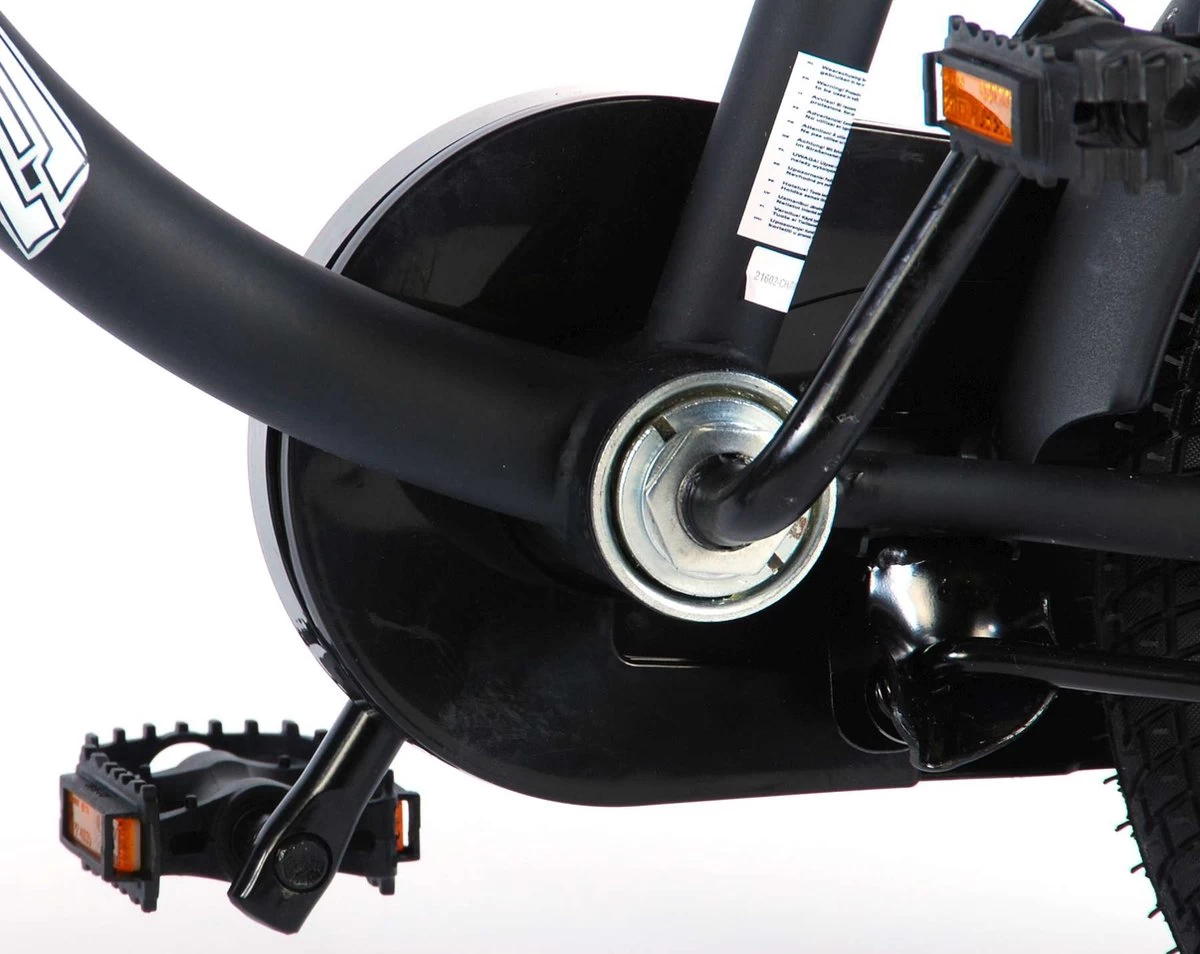 Volare Black Cruiser Kinderfiets - Jongens - 16 Inch - Zwart - 2 Handremmen 17 Volare Black Cruiser Kinderfiets - Jongens - 16 Inch - Zwart - 2 Handremmen - Afbeelding 17