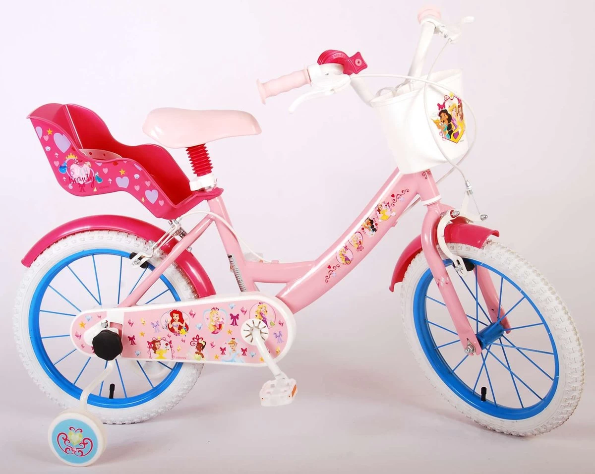 Volare Disney Princess Kinderfiets - Meisjes - 16 Inch - Roze Blauw - Twee Handremmen 16 Volare Disney Princess Kinderfiets - Meisjes - 16 Inch - Roze Blauw - Twee Handremmen - Afbeelding 16