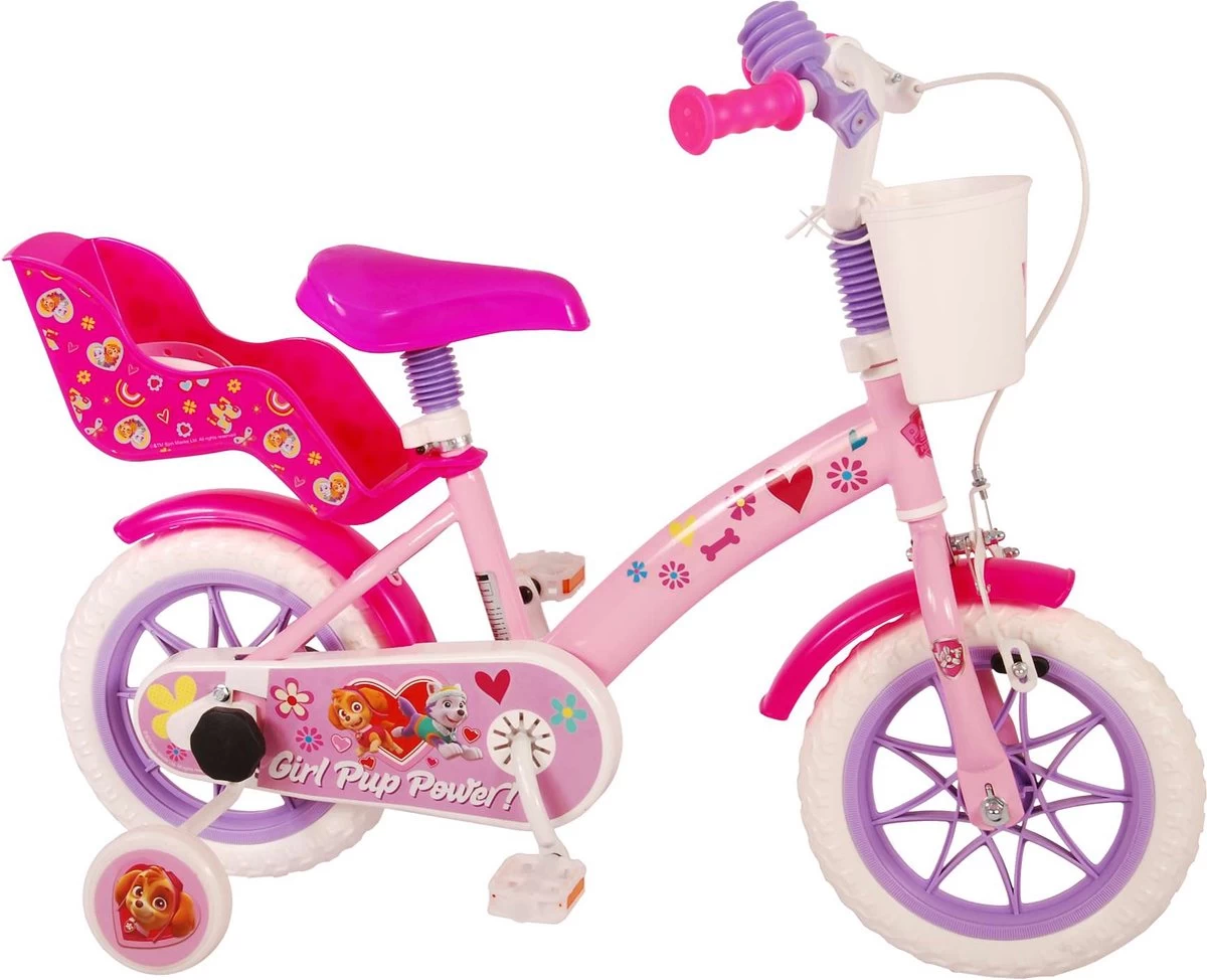 Volare Paw Patrol Kinderfiets - Meiden - 12 Inch - Roze - Doortrapper 2 Volare Paw Patrol Kinderfiets - Meiden - 12 Inch - Roze - Doortrapper - Afbeelding 2