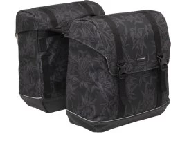 New Looxs Alba Double Bamboo Dubbele Fietstas MIK - Afneembaar - 42 Liter - Zwart
