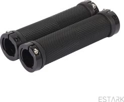 ESTARK® - Fietshandvatten - Lock-On - Handvatten - Universeel - Fiets – Mountainbike – Professioneel - Grips - Extra Grip – Fietshandvaten -Handvaten - Handig Te Monteren - Anti-slip – Fietsen – Stuur – Bikegrips – Lock-on Aanspanbaar - Zwart - LO-zw -Fiets Serie Winkel 1200x991 5