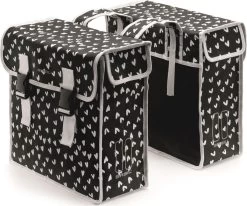 Basil Mara Dubbele Fietstas - Heart Dots - 35 Liter
