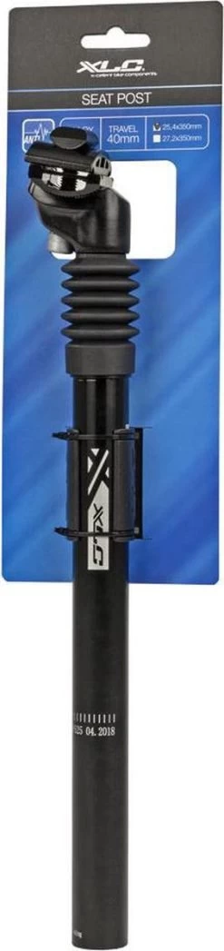 XLC Zadelpen Verend - 25.4 X 350mm - SP-S10 - Zwart Aluminium -Fiets Serie Winkel 283x1200