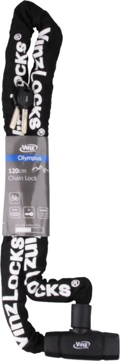 VINZ Olympus Kettingslot / Fietsslot Met Vaste Kop 8mm - 120cm -Fiets Serie Winkel 400x1200