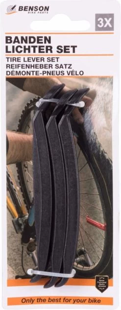 Benson Bandenlichter - Bandenlepel - 120 Mm - Kunststof - Zwart - 3 Stuks -Fiets Serie Winkel 469x1200