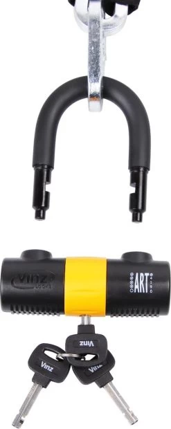 VINZ Trivor ART 4 Kettingslot - 150 Cm Motorslot Van Gehard Staal Met Ring / Scooterslot Met Hangslot / Schijfremslot -Fiets Serie Winkel 478x1200