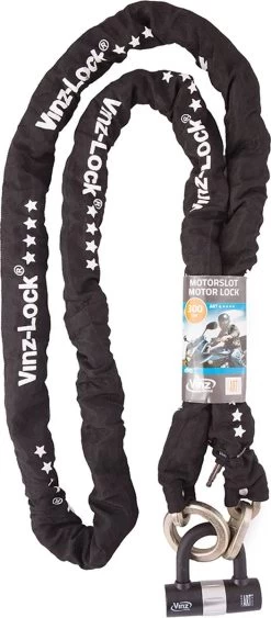 VINZ Trivor ART 4 Kettingslot - 300 Cm Motorslot Van Gehard Staal Met Ring / Scooterslot Met Hangslot / Bootslot 3 Meter /Schijfremslot -Fiets Serie Winkel 526x1200