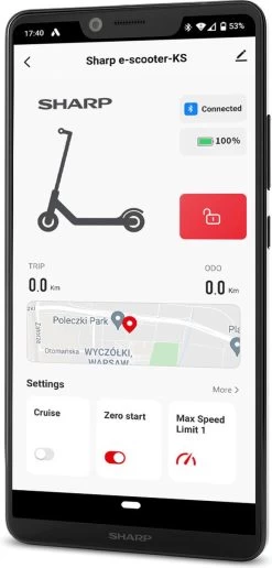 Sharp KS2AEU-B E-Scooter - 10 Inch - Ingebouwd Display - Achtervering - Appbediening -Fiets Serie Winkel 574x1200 5