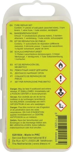 Dresco Fietsbandenreparatieset - Reparatieset Fiets - 17-delig - Wit -Fiets Serie Winkel 575x1200