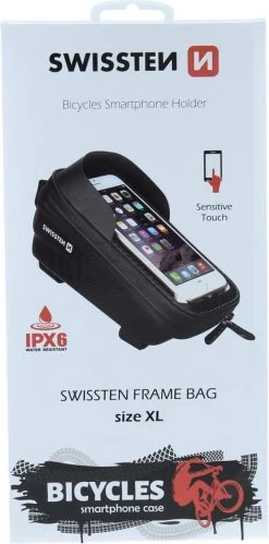 Swissten Telefoonhouder Fiets Waterdicht - Geschikt Voor O.a. IPhone 7/8/SE/X/XS/XR/11/12/13/14 - Pro/Pro Max/Mini/Plus & Diverse Samsung Smartphones Van 5.4 Tot 6.7 Inch - XL -Fiets Serie Winkel 594x1200 3