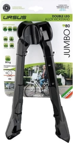 Middenstandaard Ursus Jumbo 2-poot 30cm - Zwart -Fiets Serie Winkel 618x1200