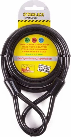 Merkloos Stahlex Staalkabel 1.5 Meter X 8 Mm Met Lussen Geplastificeerd -Fiets Serie Winkel 620x1200