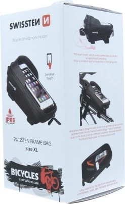 Swissten Telefoonhouder Fiets Waterdicht - Geschikt Voor O.a. IPhone 7/8/SE/X/XS/XR/11/12/13/14 - Pro/Pro Max/Mini/Plus & Diverse Samsung Smartphones Van 5.4 Tot 6.7 Inch - XL -Fiets Serie Winkel 734x1200 6