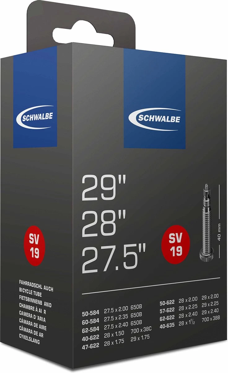 Schwalbe SV19 - Binnenband Mountainbike Van 27.5 Tem 29 Inch - Frans Ventiel - 40 Mm - 28 X 1 1/2 - 150 - 235 - 7 Schwalbe SV19 - Binnenband Mountainbike Van 27.5 Tem 29 Inch - Frans Ventiel - 40 Mm - 28 X 1 1/2 - 150 - 235 - - Afbeelding 7