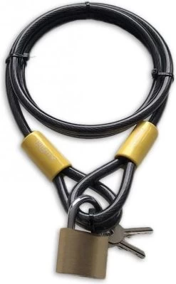 Lynx Kabelslot 2.5 Meter Lang | ø10mm X 250cm | Staalkabel Met Lussen En Hangslot | Slot Tuinmeubelen Terras Bootslot -Fiets Serie Winkel 742x1200