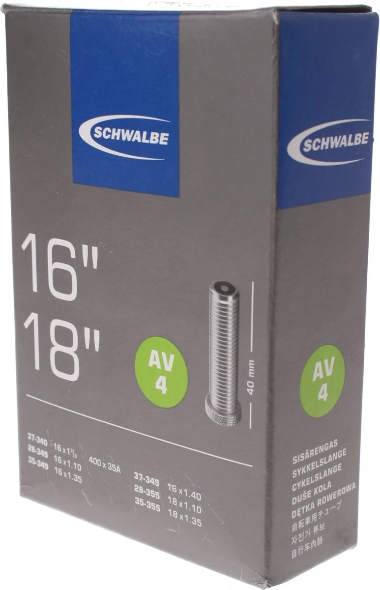 Schwalbe Binnenband - AV4 - 16 Inch X 1 3/8 - 18 X 1.35 - Auto Ventiel - 40mm 6 Schwalbe Binnenband - AV4 - 16 Inch X 1 3/8 - 18 X 1.35 - Auto Ventiel - 40mm - Afbeelding 6