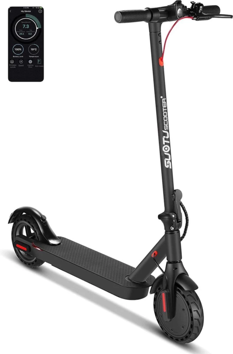 Suotu Elektrische Step R6 - 8.5" Wielen - 25km/u - 25 Bereik - Instelbaar Snelheid Via APP - Zwart 1 Suotu Elektrische Step R6 - 8.5" Wielen - 25km/u - 25 Bereik - Instelbaar Snelheid Via APP - Zwart