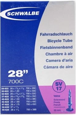 Schwalbe Binnenband - SV17 - 28 Inch X 1.10 - 1.75 - Frans Ventiel - 50mm -Fiets Serie Winkel 792x1200 1