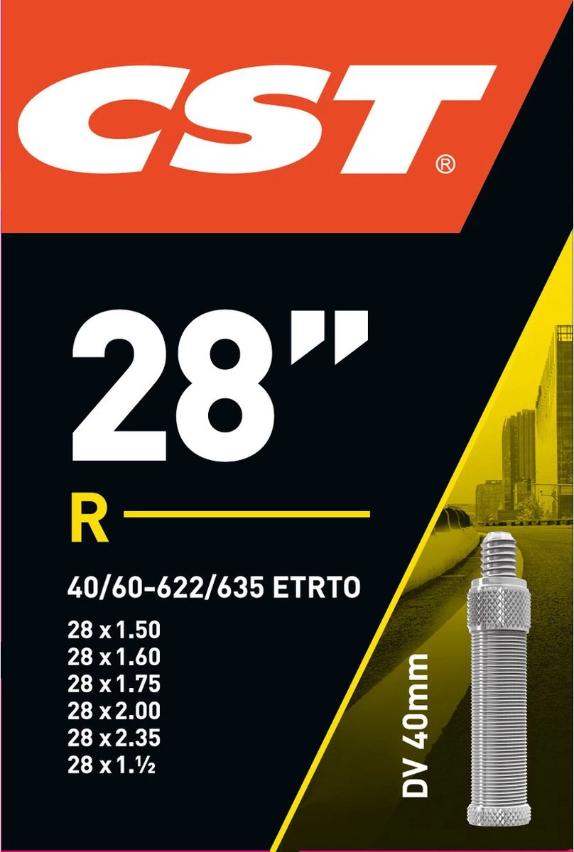 Cst Binnenband 28 X 1.50/2.35 Inch (40/60-622/635) Dv 40 Mm 3 Cst Binnenband 28 X 1.50/2.35 Inch (40/60-622/635) Dv 40 Mm - Afbeelding 3