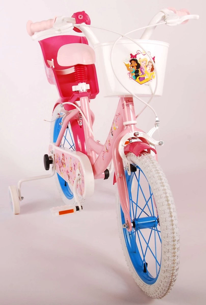 Volare Disney Princess Kinderfiets - Meisjes - 16 Inch - Roze Blauw - Twee Handremmen 7 Volare Disney Princess Kinderfiets - Meisjes - 16 Inch - Roze Blauw - Twee Handremmen - Afbeelding 7