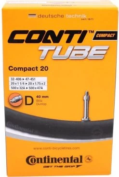 Continental Compact 20 - Binnenband Fiets - Frans Ventiel - 40 Mm - 20 X 1 1/4 - 1 3/8 - 1.75 - 2.00 -Fiets Serie Winkel 812x1200 2