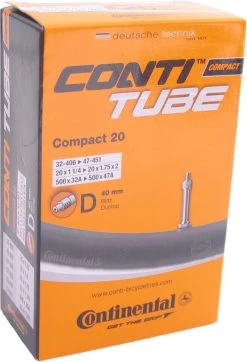 Continental Compact 20 - Binnenband Fiets - Frans Ventiel - 40 Mm - 20 X 1 1/4 - 1 3/8 - 1.75 - 2.00 -Fiets Serie Winkel 818x1200