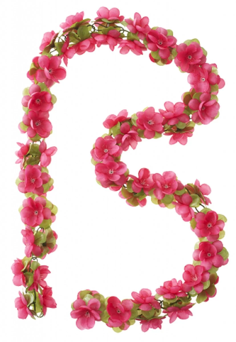 Basil Flower Garland Bloemenstreng - Roze 4 Basil Flower Garland Bloemenstreng - Roze - Afbeelding 4