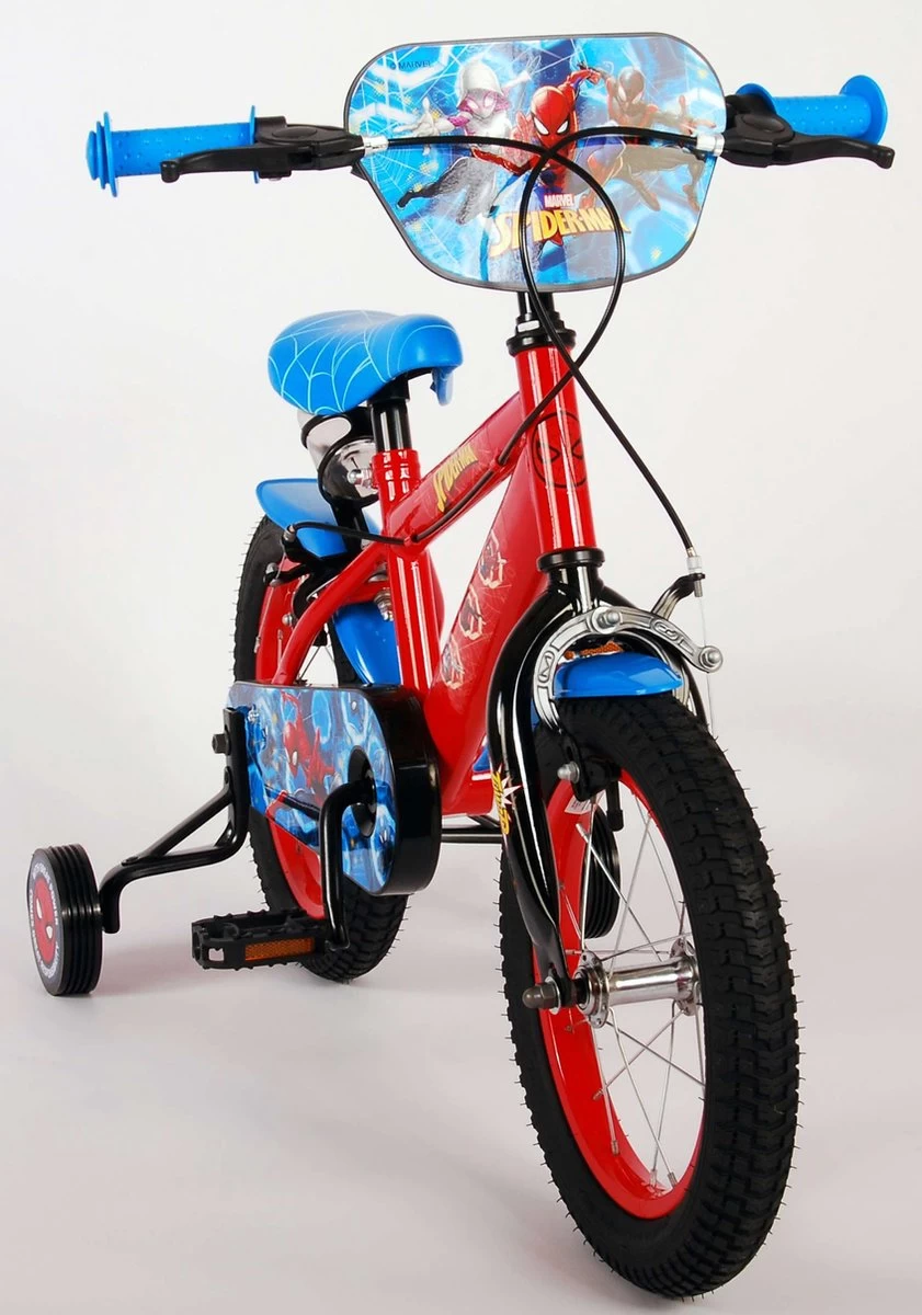 Spider-Man Kinderfiets - Jongens - 14 Inch - Rood/Blauw - Twee Handremmen 9 Spider-Man Kinderfiets - Jongens - 14 Inch - Rood/Blauw - Twee Handremmen - Afbeelding 9