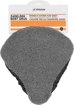Benson Universele Fiets Zadeldek - Imitatie Schapenvacht - Bont - Grijs -Fiets Serie Winkel 843x1200 3