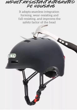 Fietshelm- Met Voor- En Achterlicht-Skatehelm -Maat-M-54 Tot 57 Cm-Helm Mat-Zwart - LED Verlichting -Fiets Serie Winkel 844x1200 1