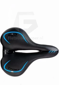 Voltano City / Tour Fietszadel - Comfortabel Gel Zadel - Met Uitsparing - Unisex - Zwart / Blauw - Elastomeren Vering Voor Extra Comfort -Fiets Serie Winkel 845x1200 1