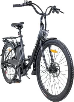 Myatu E-bike 26 Inch City Pedelec Voor Dames En Heren, Elektrische Fiets Met 12,5Ah Accu, 6 Versnellingen Shimano, Derailleur Versnellingen, Achter Motor 250 W-Zwart -Fiets Serie Winkel 871x1200 4