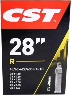 Cst Binnenband 28 X 1.50/2.35 Inch (40/60-622/635) Dv 40 Mm 10 Cst Binnenband 28 X 1.50/2.35 Inch (40/60-622/635) Dv 40 Mm -Fiets Serie Winkel 912x1200 1