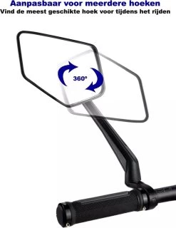 Beyond Gold - Fietsspiegel - Links - Reflectie Strip - E Step - Elektrische Fiets - Mountain Bike - Incl Grote Kijkhoek - Achteruitkijkspiegel - 360º Verstelbaar - Multifunctioneel - Incl Inbussleutel - Fiets Spiegel -Fiets Serie Winkel 927x1200 5