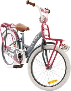 2Cycle Desire Kinderfiets - 20 Inch - Voordrager -Grijs-Roze - Meisjesfiets -Fiets Serie Winkel 938x1200 4