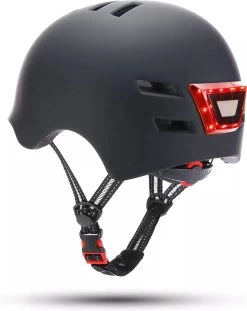 Fietshelm - Met Voor- En Achterlicht-Skatehelm - Maat-L 58-61cm-Helm Mat-Zwart - LED Verlichting -Fiets Serie Winkel 954x1200 2
