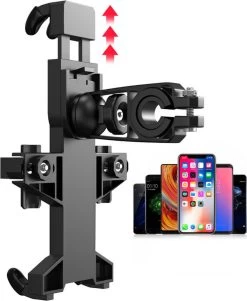 Merkloos Telefoonhouder Fiets - Smartphone Fietshouder - Tot 6,5 Inch - GSM Houder - Telefoonhouder Motor - Zwart -Fiets Serie Winkel 986x1200 2