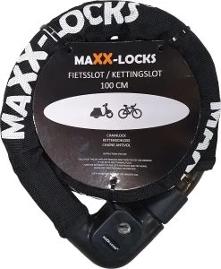 Maxx-Locks Bulls Kettingslot - Solid Pantserslot Uit Gehard Staal - Gebruik Slot Lock Motor Scooter Fiets Motorslot Scooterslot - Alternatief Voor Ketting Ringslot Cijferslot Kabelslot Beugelslot - Lengte 100CM Dikte 8MM - Zwart -Fiets Serie Winkel 987x1200